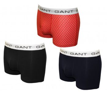 Gant 3 Pack Navy and Red Boxer Trunks